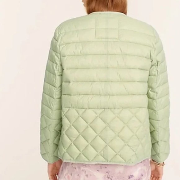 NWT J. Crew Faded Pistachio Puffer Jacket Coat with PrimaLoft, sz Med - Picture 3 of 8
